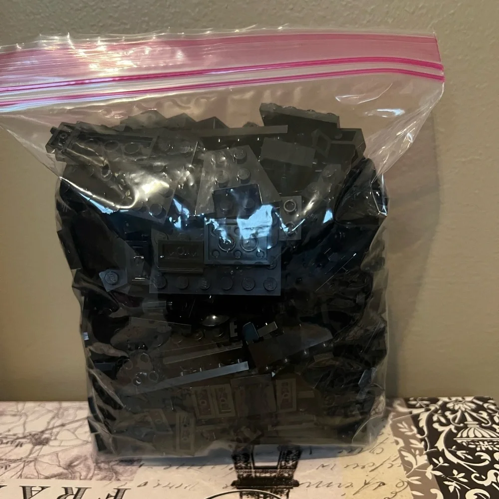 LEGO Small Black Accessories , Spare Parts And Small Brick Pieces. 14oz